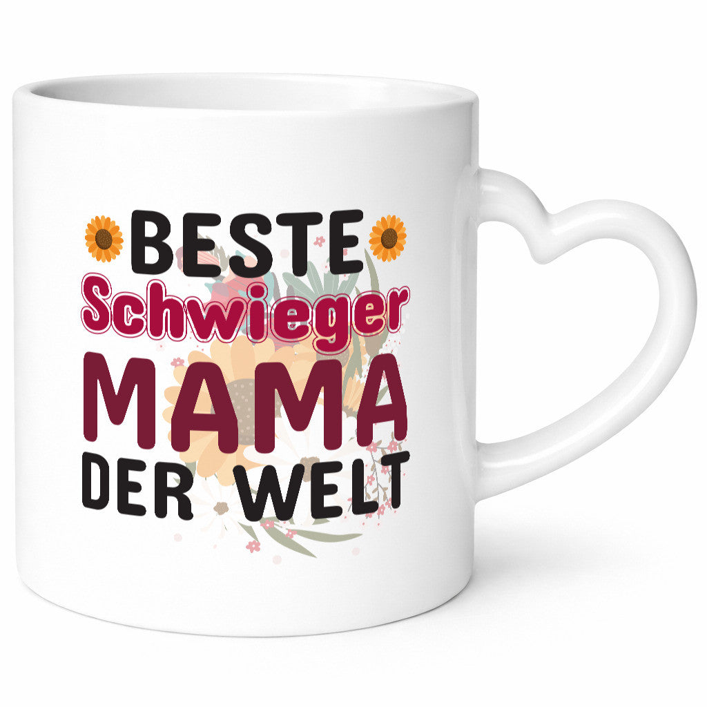 Beste Schwiegermama | Schwiegermutter Tasse Blumen Humor Familie Geschenkidee