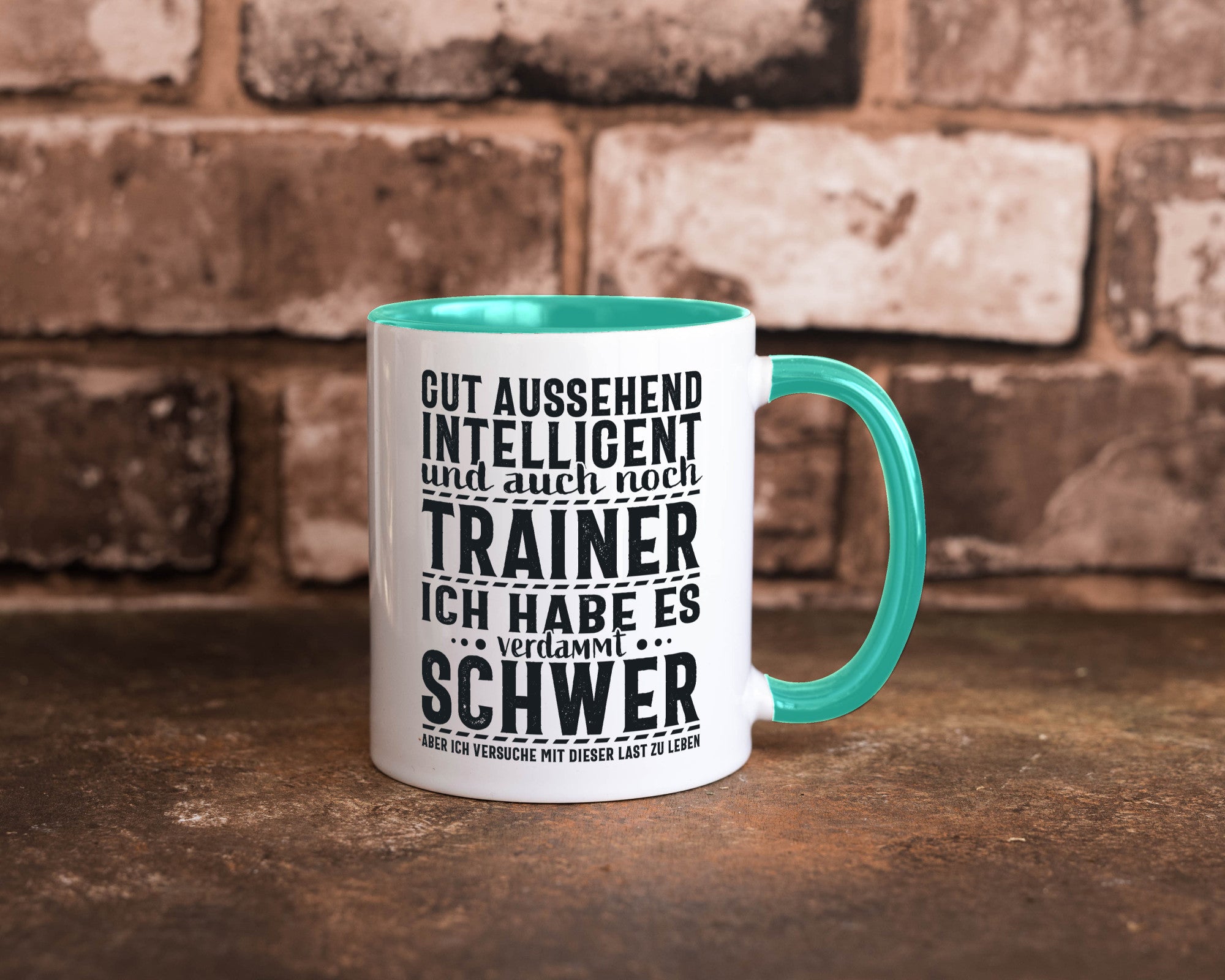 Gut aussehender Trainer |gestrichelte Linie | Punkte lustiger Spruch Geschenk