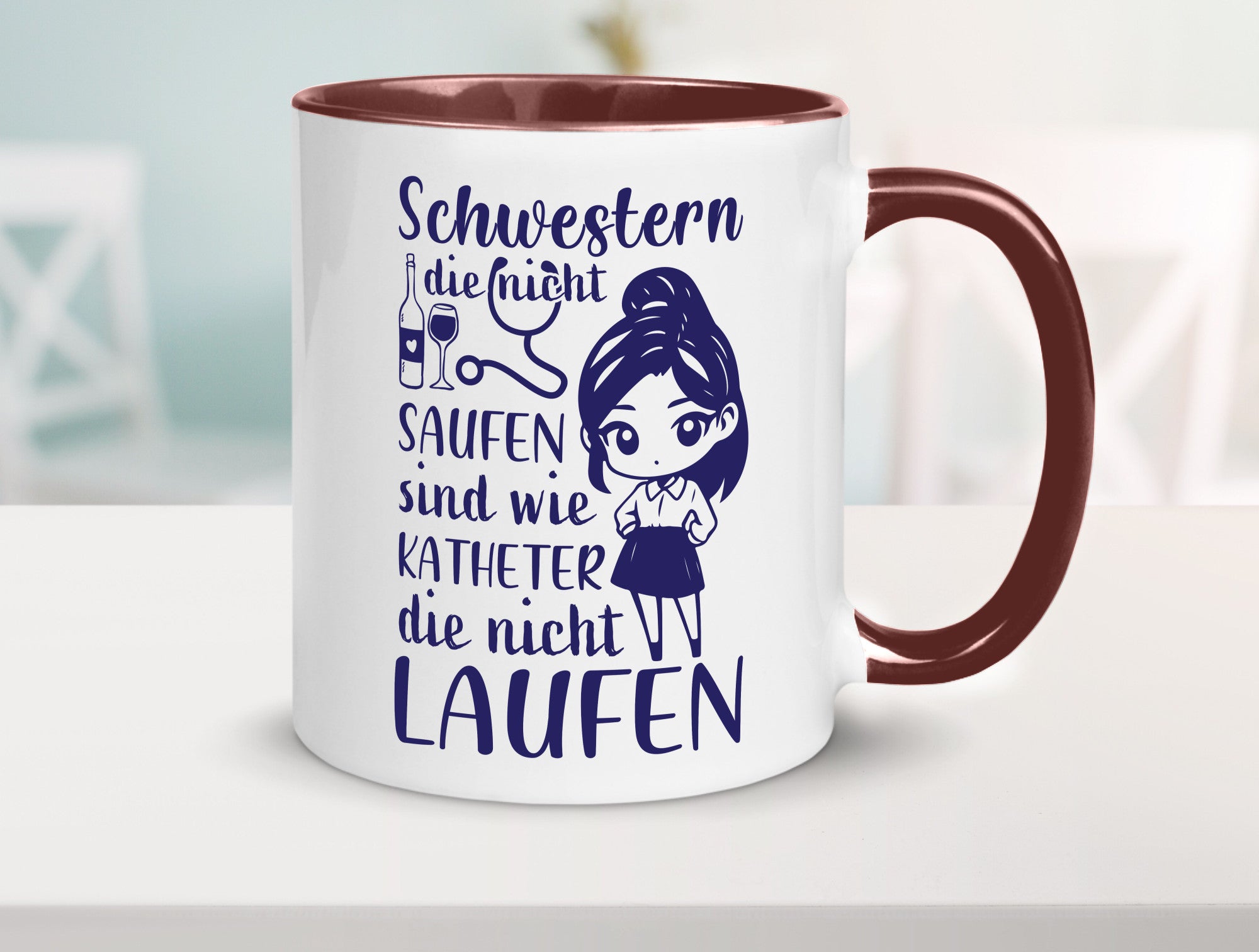 Schwestern die nicht saufen | Krankenschwester Alkolhol Geschenkidee Humor Tasse