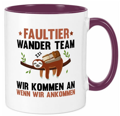 Faultier Wanderteam | Spruch Motiv Wandern lustig Tierliebhaber Humor Geschenk Tasse
