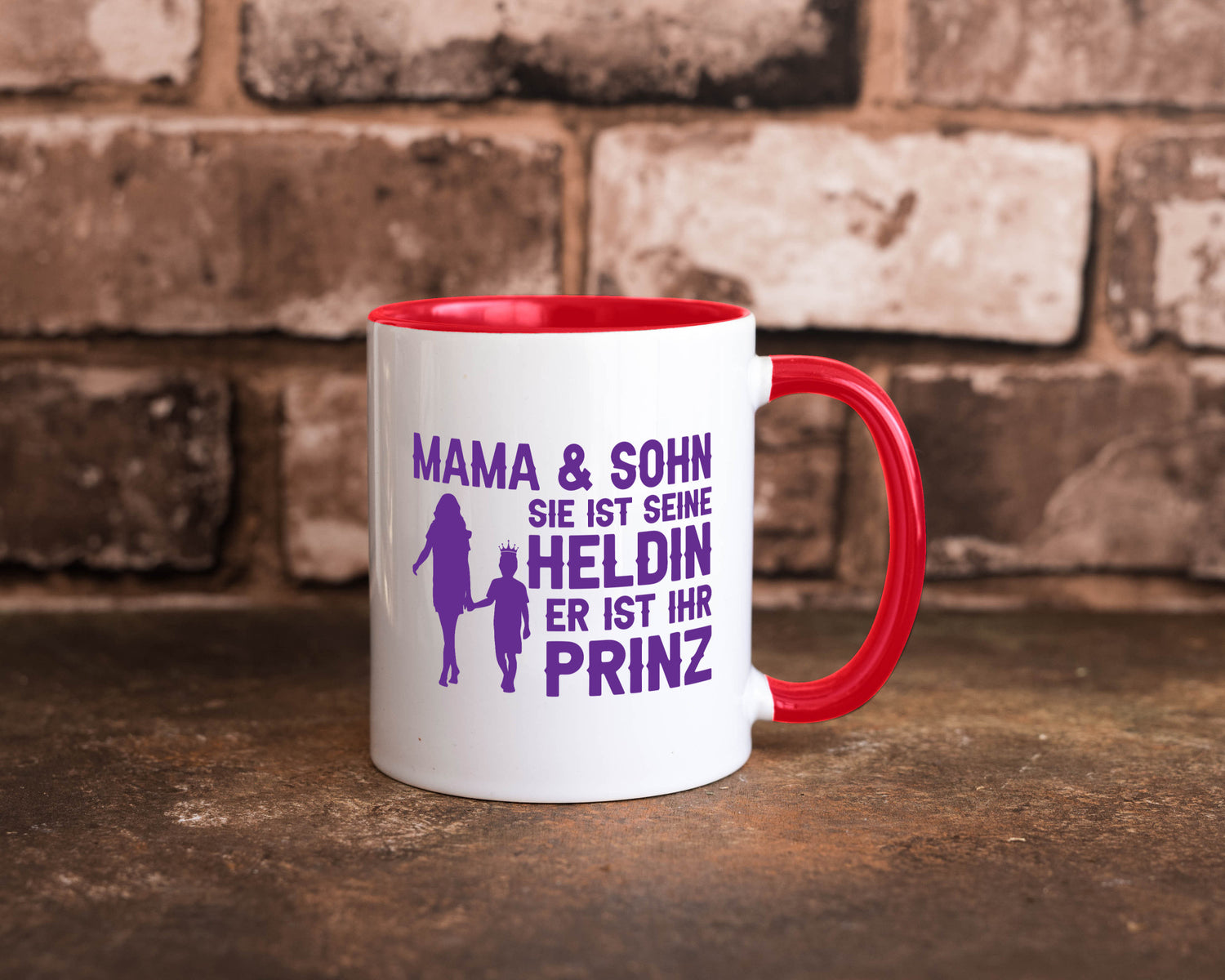 Mama &amp; Sohn | Helding Prinz Mutterliebe Geschenkidee Familie Humor Tasse