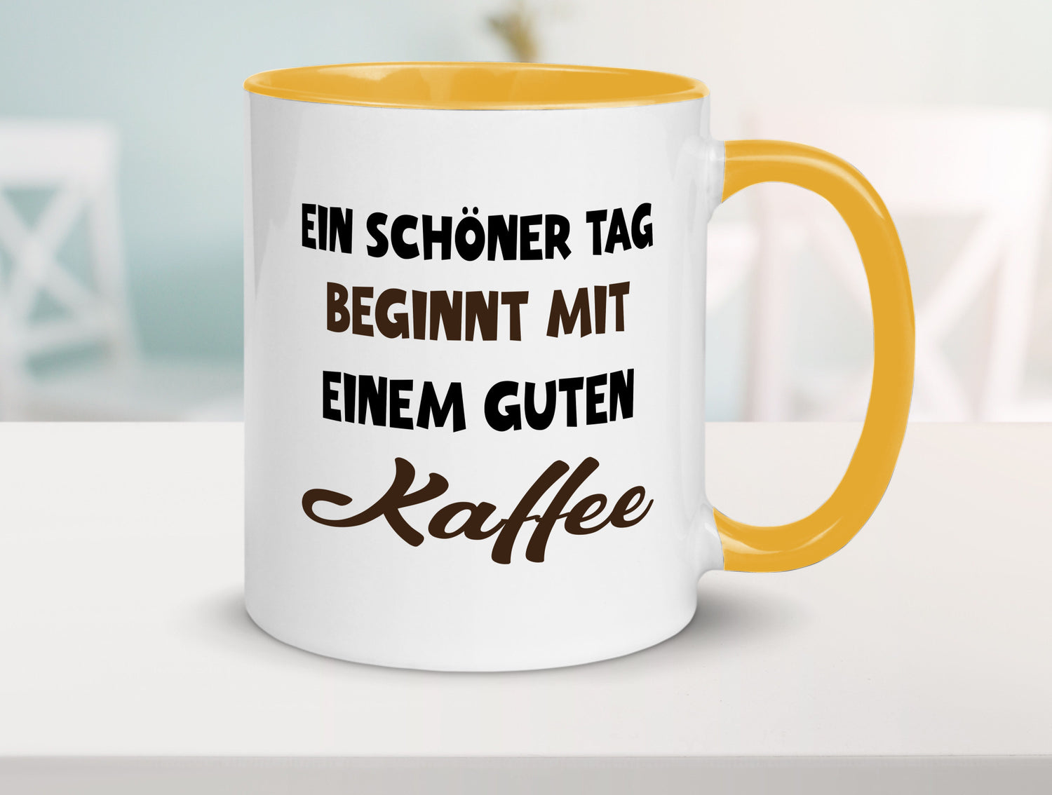 Ein Schöner Tag beginnt mit einem guten Kaffee Geschenk Humor Geschenkidee