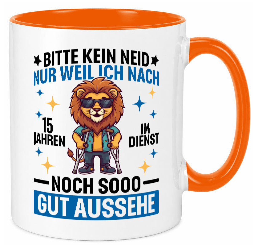 15 Jahre im Dienst | Arbeitsjubiläum Arbeit lustig Kollegen Büro Geschenk Tasse