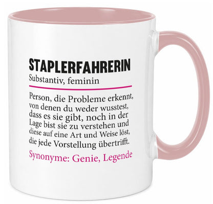 Staplerfahrerin | Gabelstapler Spruch Beruf Humor lustig Arbeit Kollegen Büro Tasse