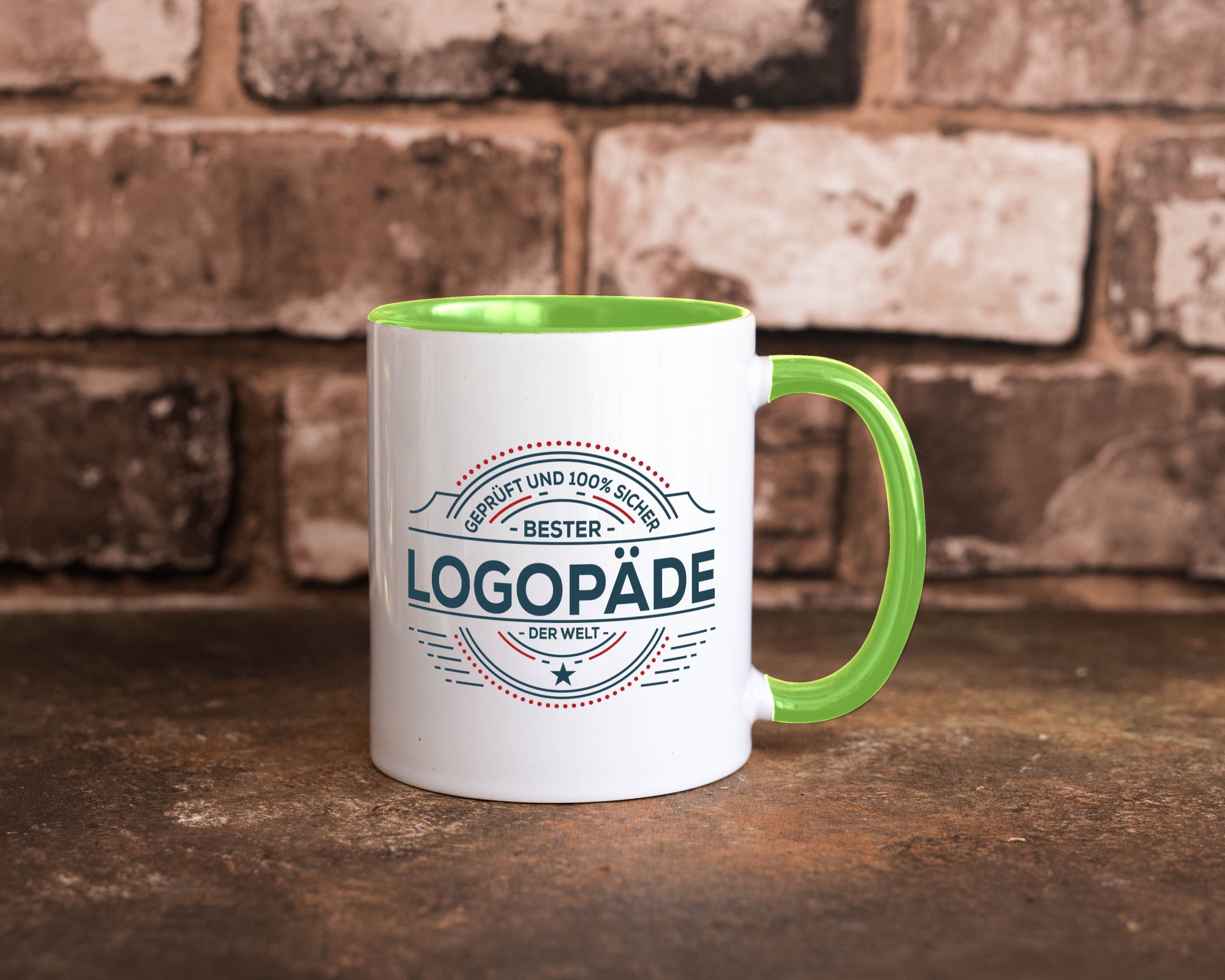 Geprüft und sicher: Logopäde | Sprachtherapie Geschenkidee Humor Tasse