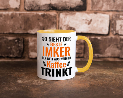 Kaffee trinkt: Imker | Imkerei lustiger Spruch Geschenk Humor Geschenkidee Tasse