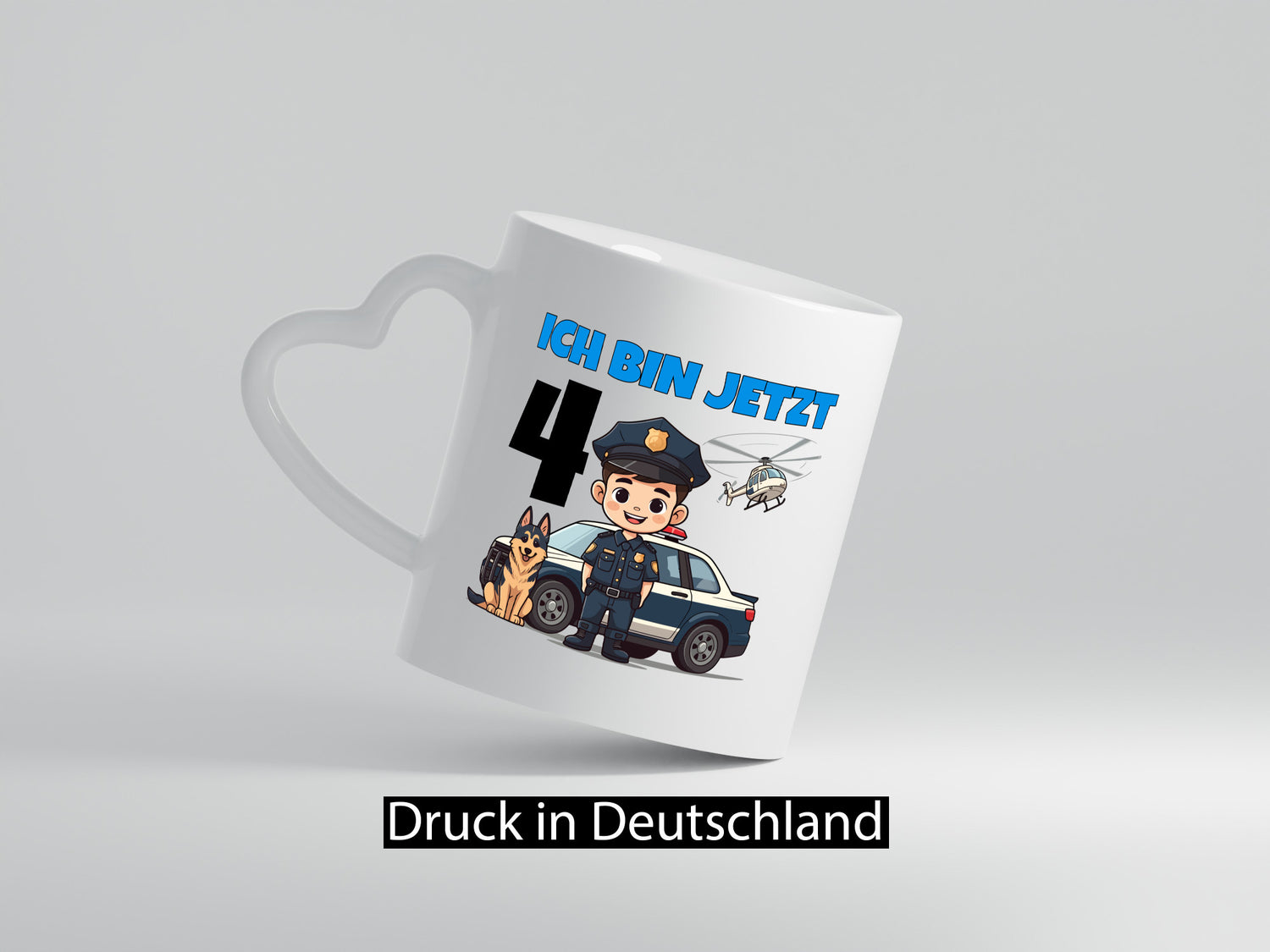 4. Geburtstag | 4 Jahre Polizei Kind Polizeiauto Humor Geschenkidee Tasse