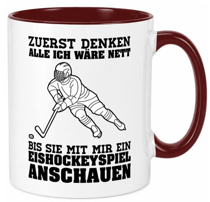 Eishockeyspiel | Eishockeyfan Tasse Eishockeyspieler Humor Geschenkidee