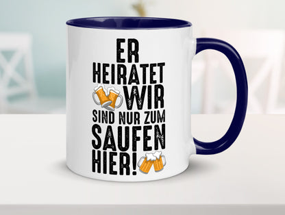 JGA | Er heiratet Junggesellenabschied Polterabend v2 lustiger Spruch Geschenk