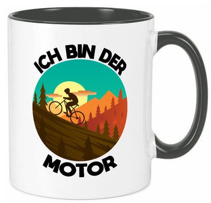 Ich bin der Motor | Mountainbiking Fahrrad Berge Geschenkidee Humor Tasse
