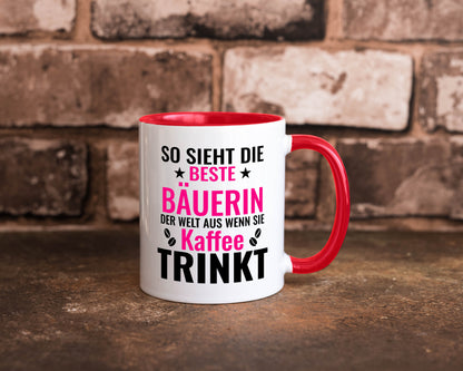 Kaffee trinkt: Bäuerin | Bauernhof Landwirtschaft Geschenk Humor Geschenkidee