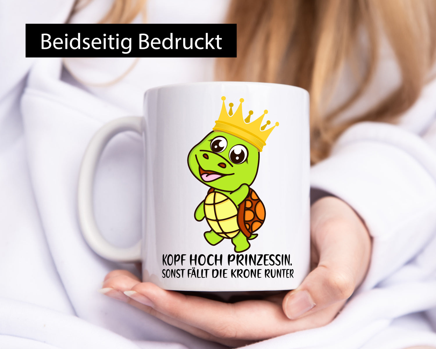 Kopf hoch Prinzessin | Krone süße Schildkröte Comic lustig Humor Geschenkidee