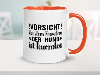 Vorsicht vor dem Frauchen | Hundebesitzerin Pfoten Geschenkidee Tierliebhaber Tasse