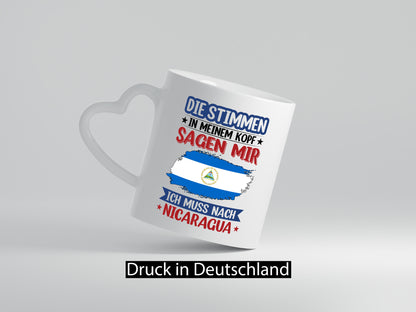 Nicaragua | Urlaub Stimmen in meinem Kopf Traumland Geschenkidee Humor Tasse
