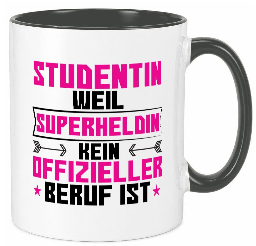 Superheldin Studentin | Uni Studium Universität Humor Geschenkidee Tasse