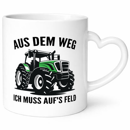 Aus dem weg ich muss aufs Feld | Traktor Bauer v2 Humor Geschenkidee Tasse
