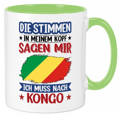 Kongo | Urlaub Stimmen in meinem Kopf Traumland Humor Geschenkidee Tasse