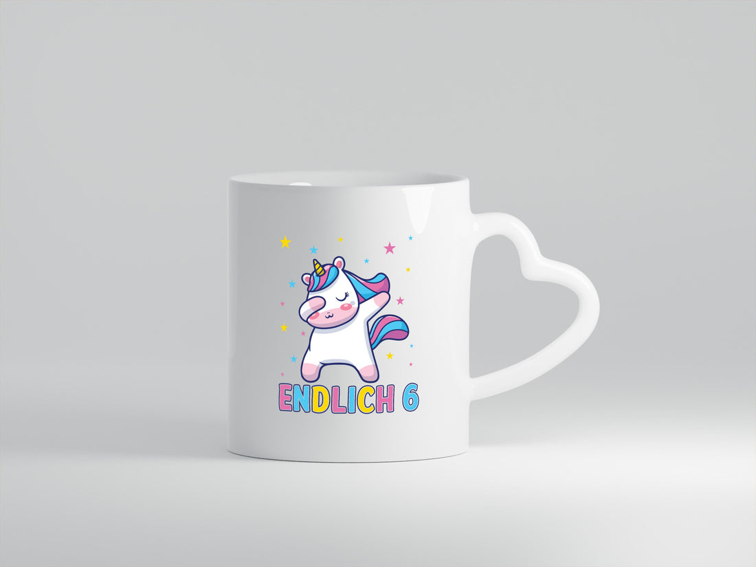 Endlich 6 | Einhorn Sterne lustiger Spruch Geschenk Humor Geschenkidee Tasse