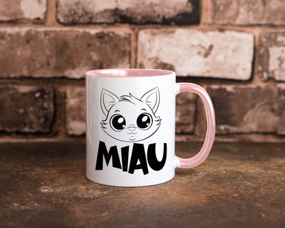 Miau | Katze Geschenkidee Tierliebhaber Humor Tasse