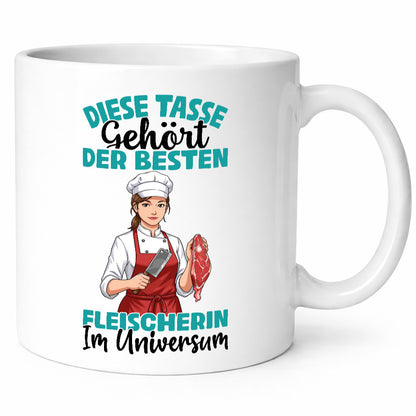 Im Universum: Fleischerin | Schlachterei lustiger Spruch Geschenk Humor