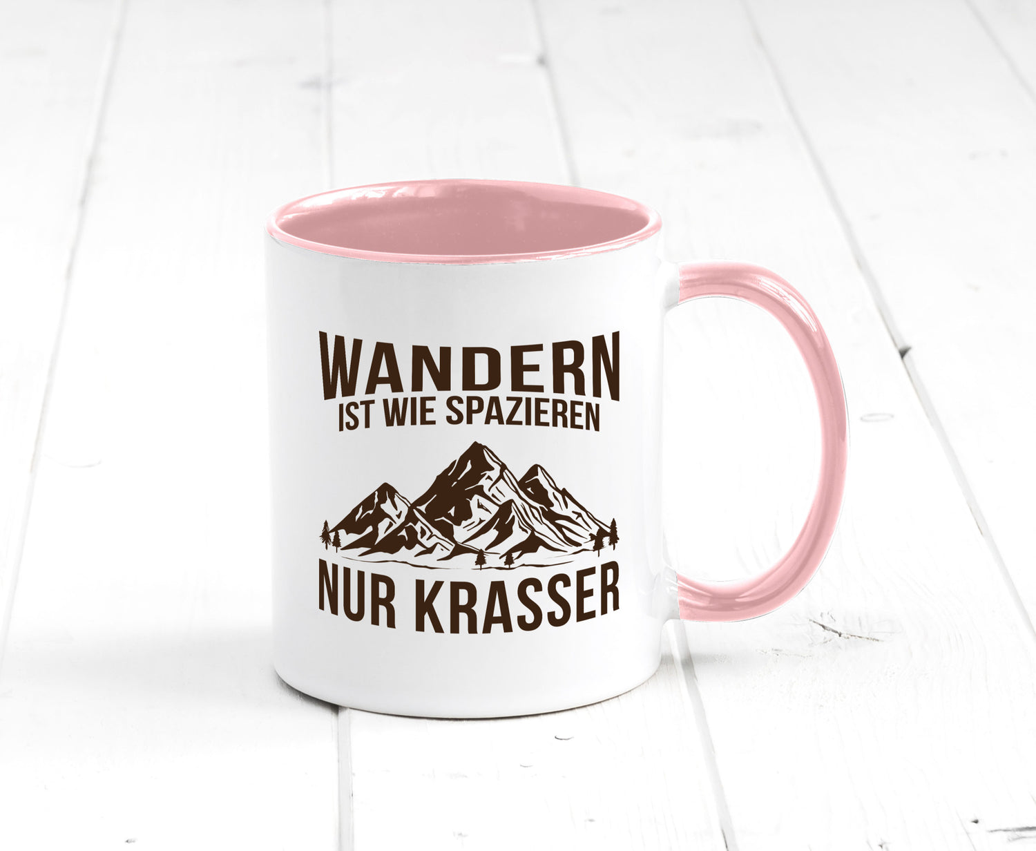 Wandern wie spazieren, nur krasser | Gebirge Bäume Geschenk Humor Geschenkidee