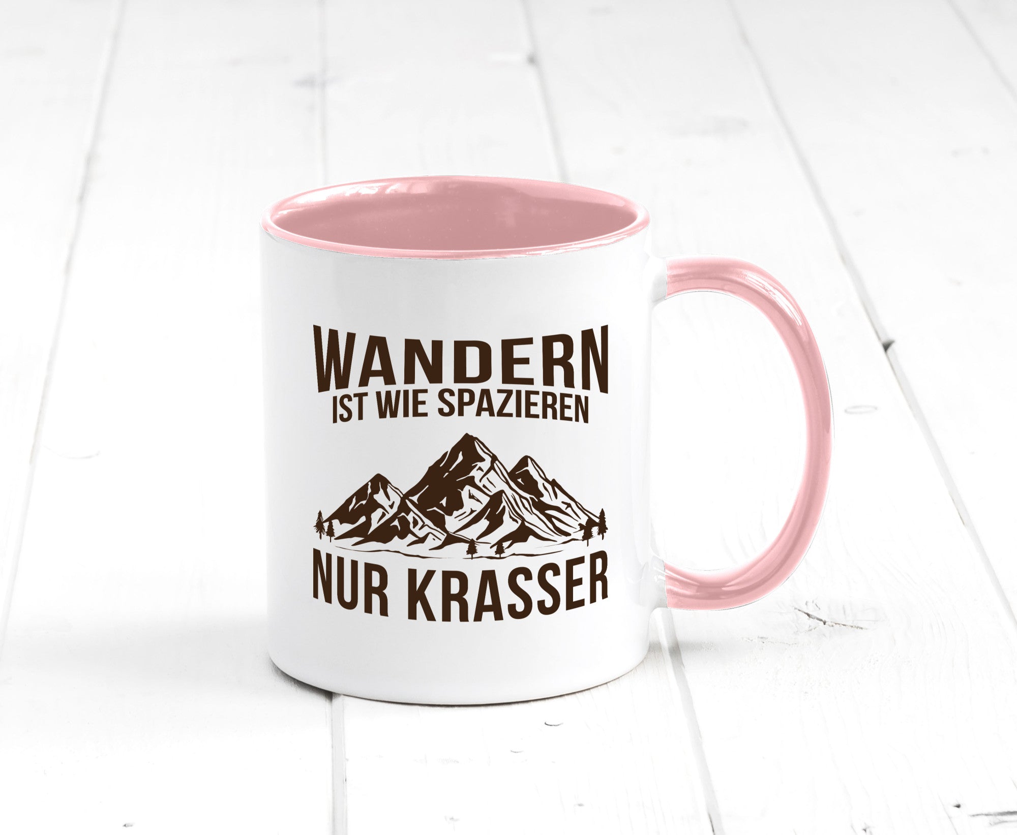Wandern wie spazieren, nur krasser | Gebirge Bäume Geschenk Humor Geschenkidee