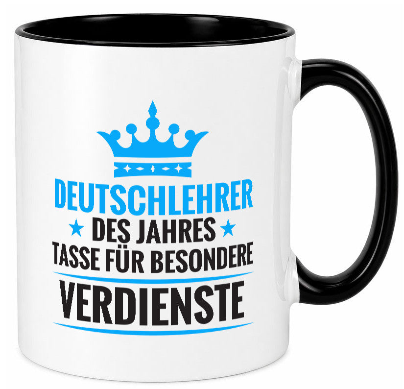 Besonderer Verdienst: Deutschlehrer | Lehrer Schule lustig Humor Geschenkidee Tasse
