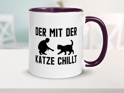 Mit der Katze | Chillen Katzenliebhaber Tierfreund lustiger Spruch Geschenk