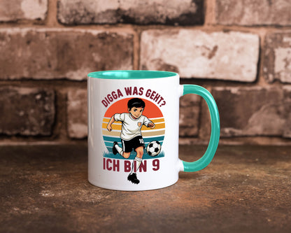 9 Geburtstag | Jahre Digga was geht ab Fußball lustig Geschenkidee Geschenk
