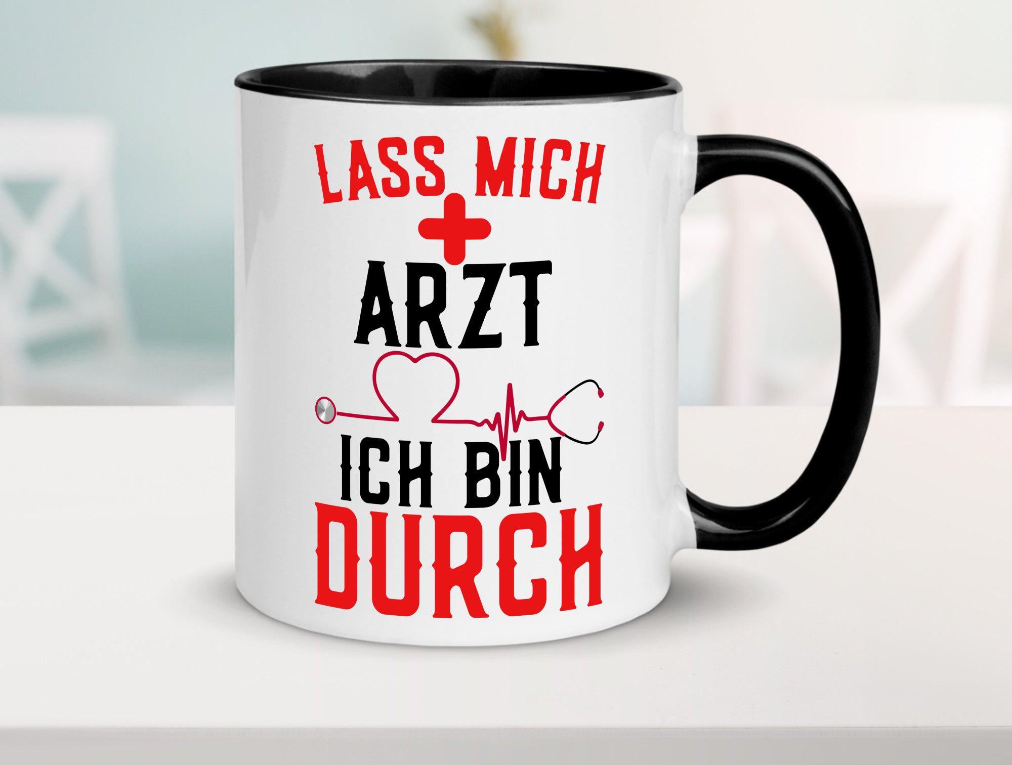 Arzt | Lass mich durch Herz Doktor Krankenhaus Puls Humor Geschenkidee Tasse