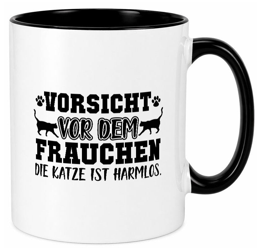 Vorsicht vor Frauchen | Frauen Tasse Katzenbesitzerin Humor Tierliebhaber