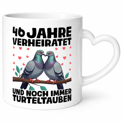 46 Jahre verheiratet | Turteltauben Ehe Ehepaar lustig Humor Geschenkidee