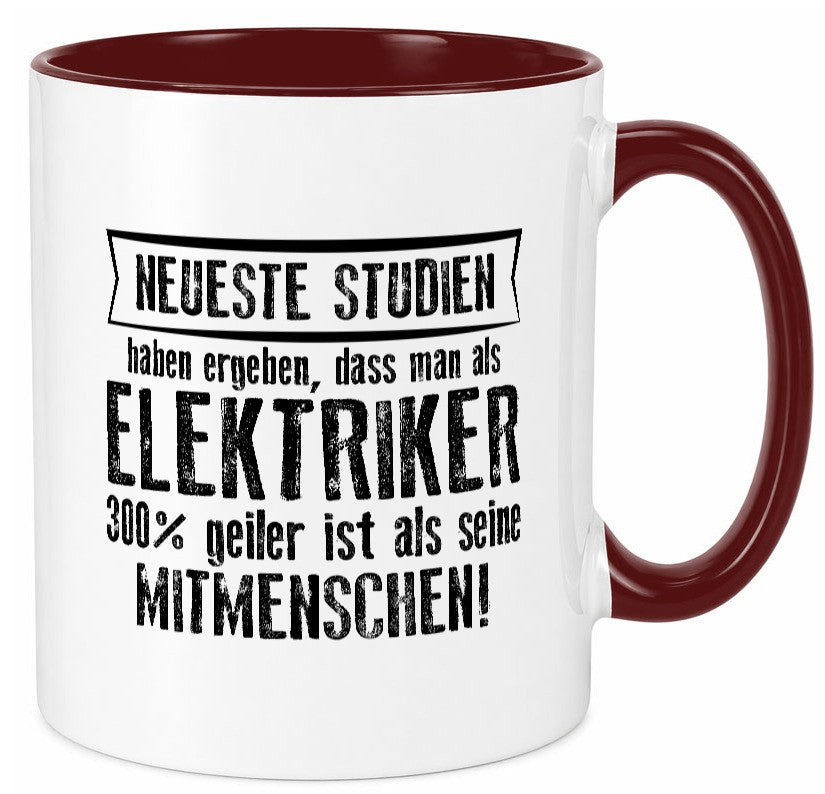 Neuste Studien: Elektriker | Elektronik Elektrotechnik lustig Humor Tasse