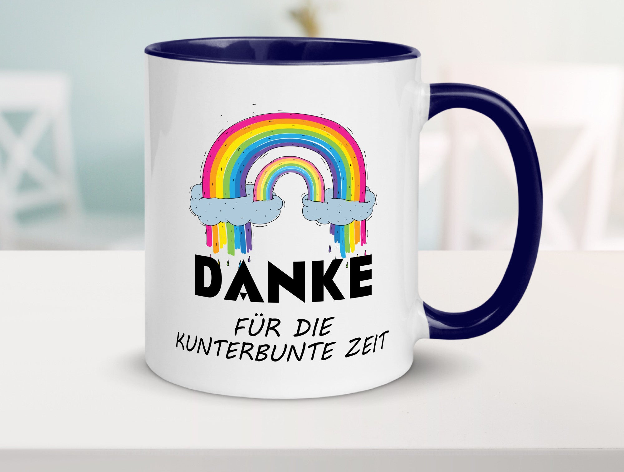Danke für die Kunderbunte Zeit | Regenbogen lustiger Spruch Geschenk Humor