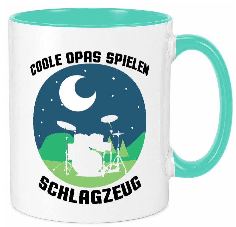 Coole Opas spielen Schlagzeug | Mond lustig Familie Geschenkidee Geschenk Tasse