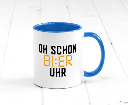Oh schon Bier Uhr | Biertrinker Party Feiern Pils Humor Geschenkidee Tasse