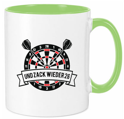 Und zack wieder 26 | Dart lustig Humor Geschenkidee Geschenk Tasse