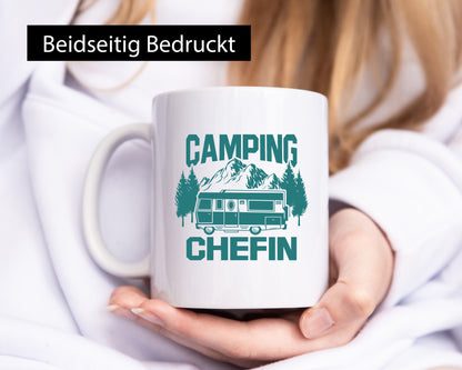 Camping Chefin | Wohnmobil Geschenk Arbeit Kollegen Büro lustiger Spruch Tasse
