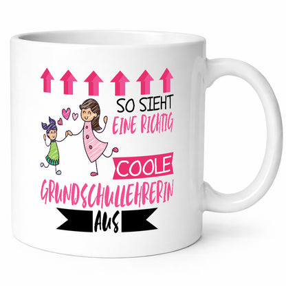 So sieht eine richtig coole Grundschullehrerin aus | Schule Geschenk Humor