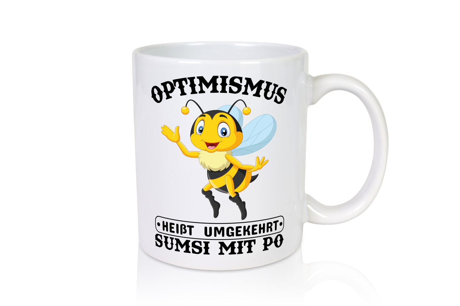 Optimismus umgekehrt Geschenkidee Humor Tasse