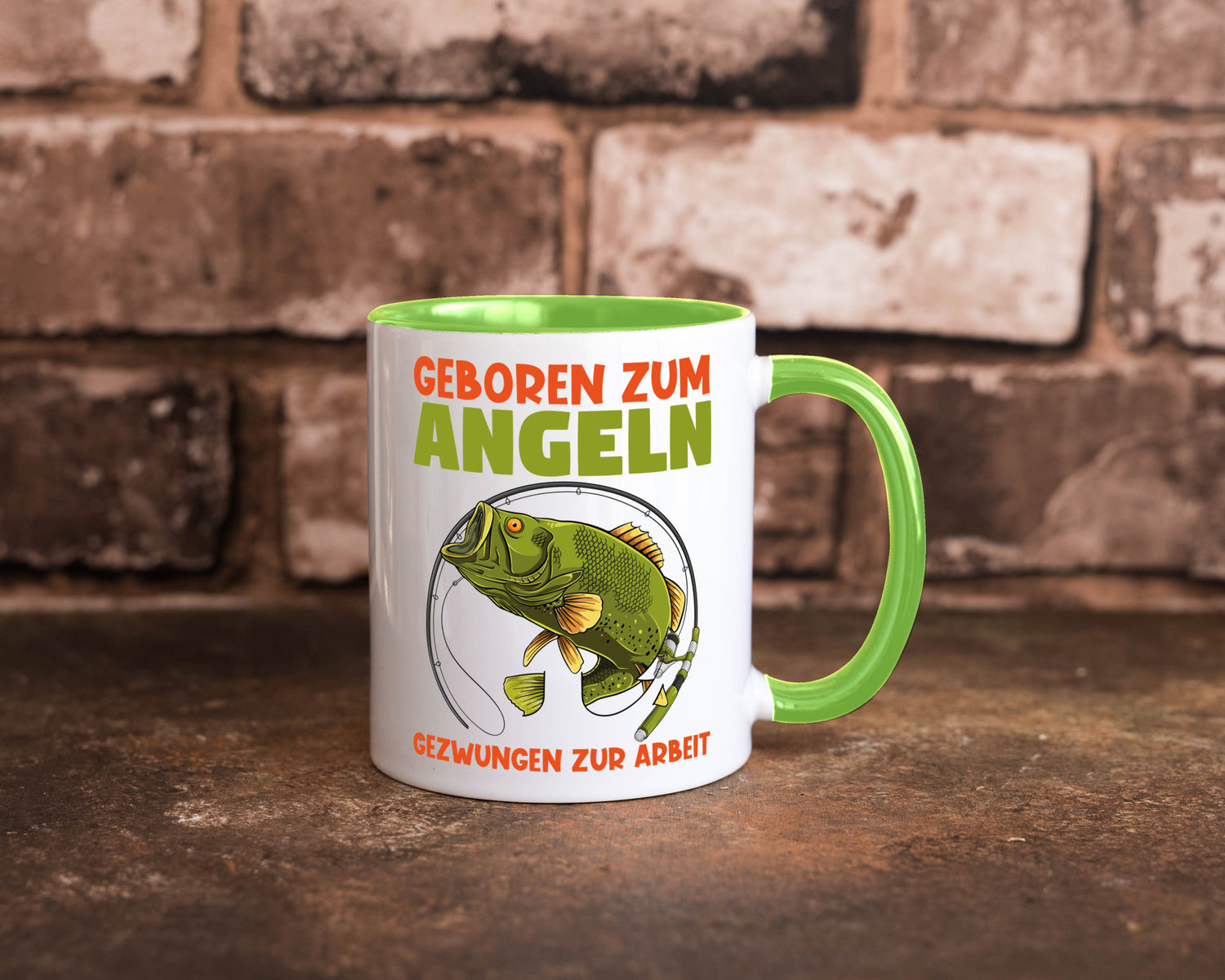 Geboren zum Angeln | Angler Tasse Fischer Spruch Humor Geschenkidee