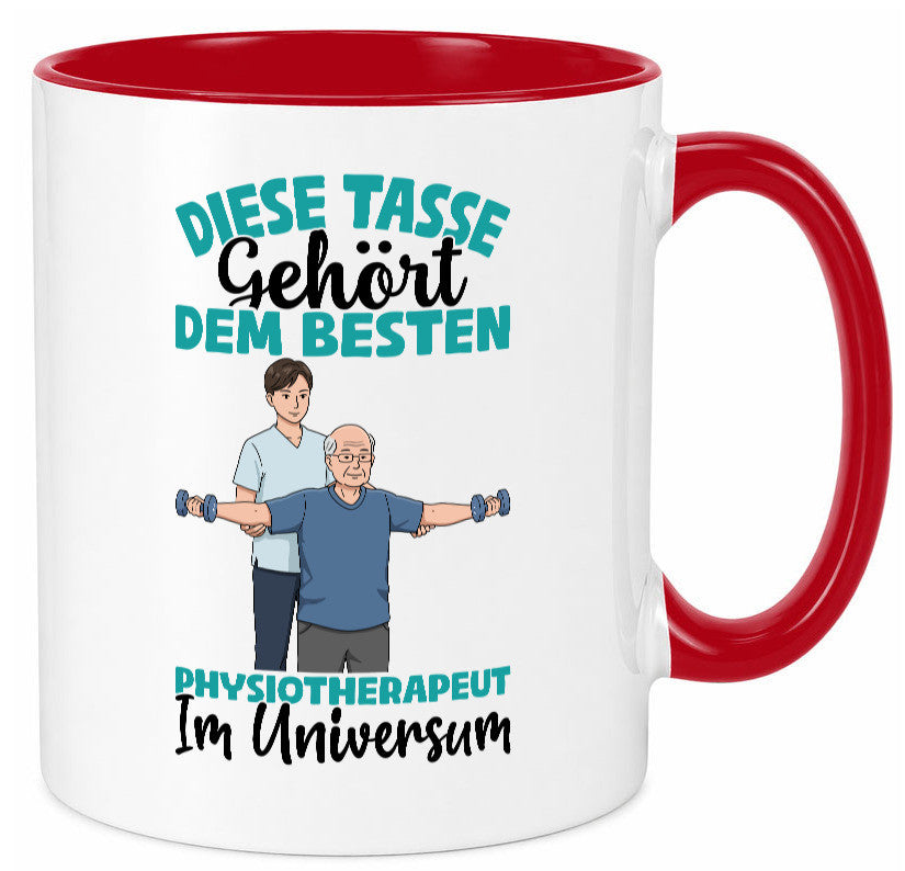 Im Universum: Physiotherapeut Geschenkidee Humor Tasse