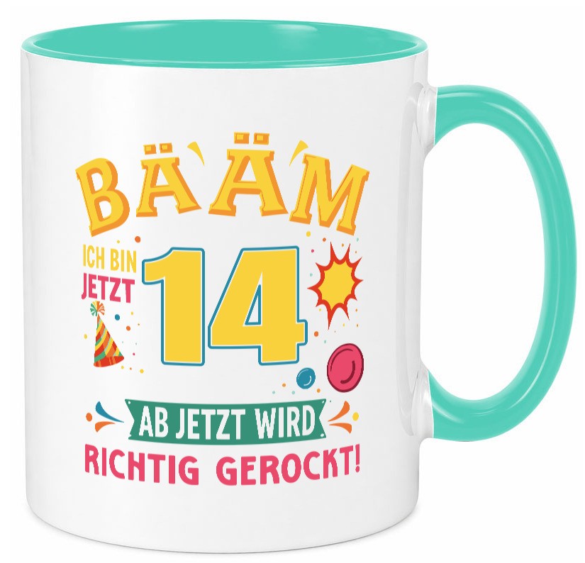 14. Geburtstag | 14 Jahre ab jetzt wird richtig gerockt lustig Geschenkidee Tasse