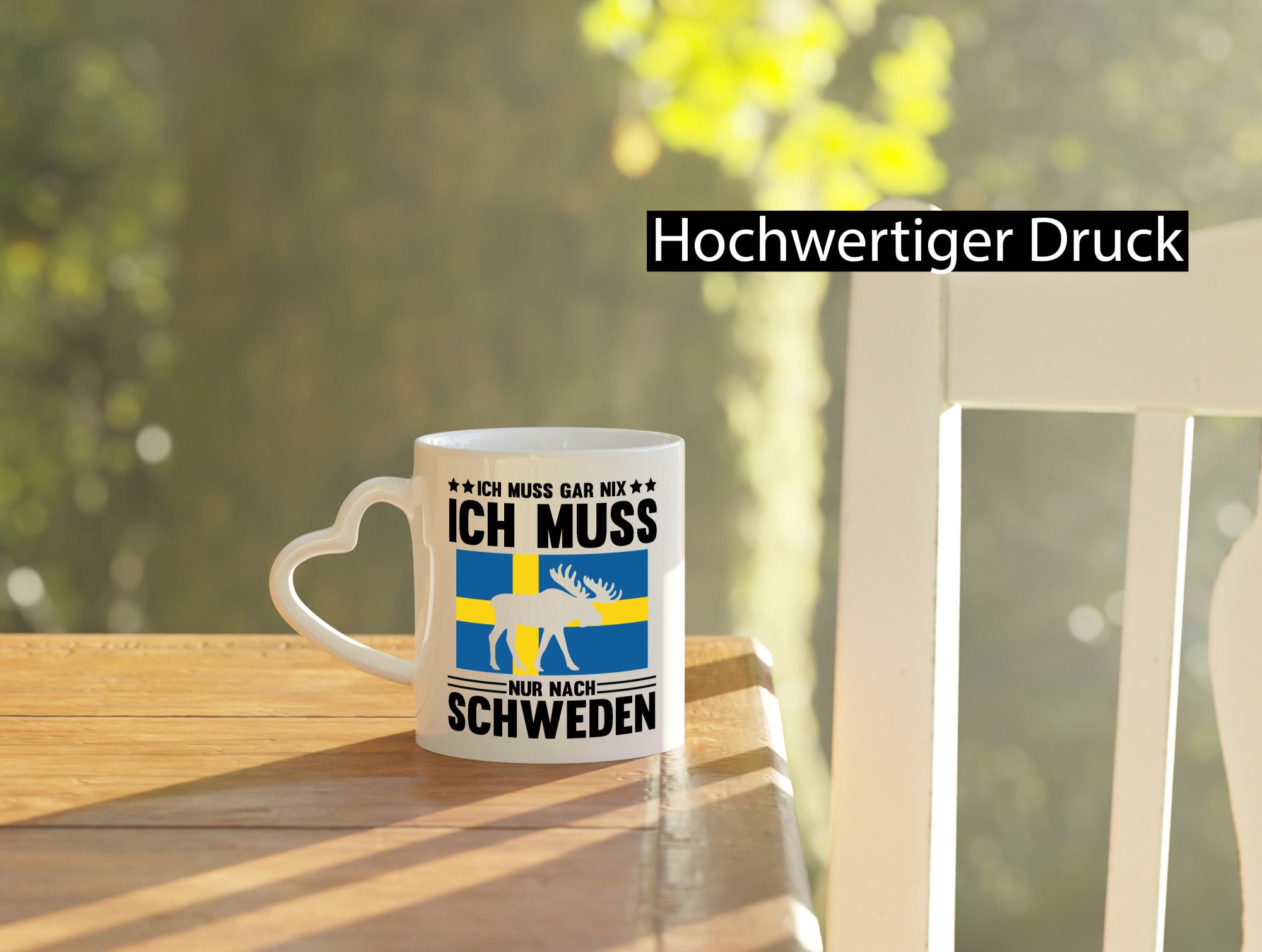 Ich muss gar nix nur nach Schweden Humor Geschenkidee Tasse