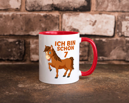 7. Geburtstag | Ich bin schon 7 Pferde Pony Humor Geschenkidee Tasse