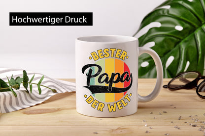 Bester Papa der Welt | Vatertag Vintage Geschenkidee Familie Humor Tasse