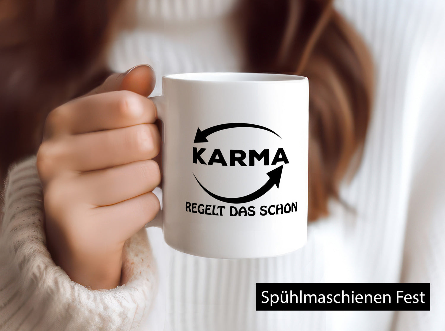 Karma regelt das lustig Humor Geschenkidee Geschenk Tasse