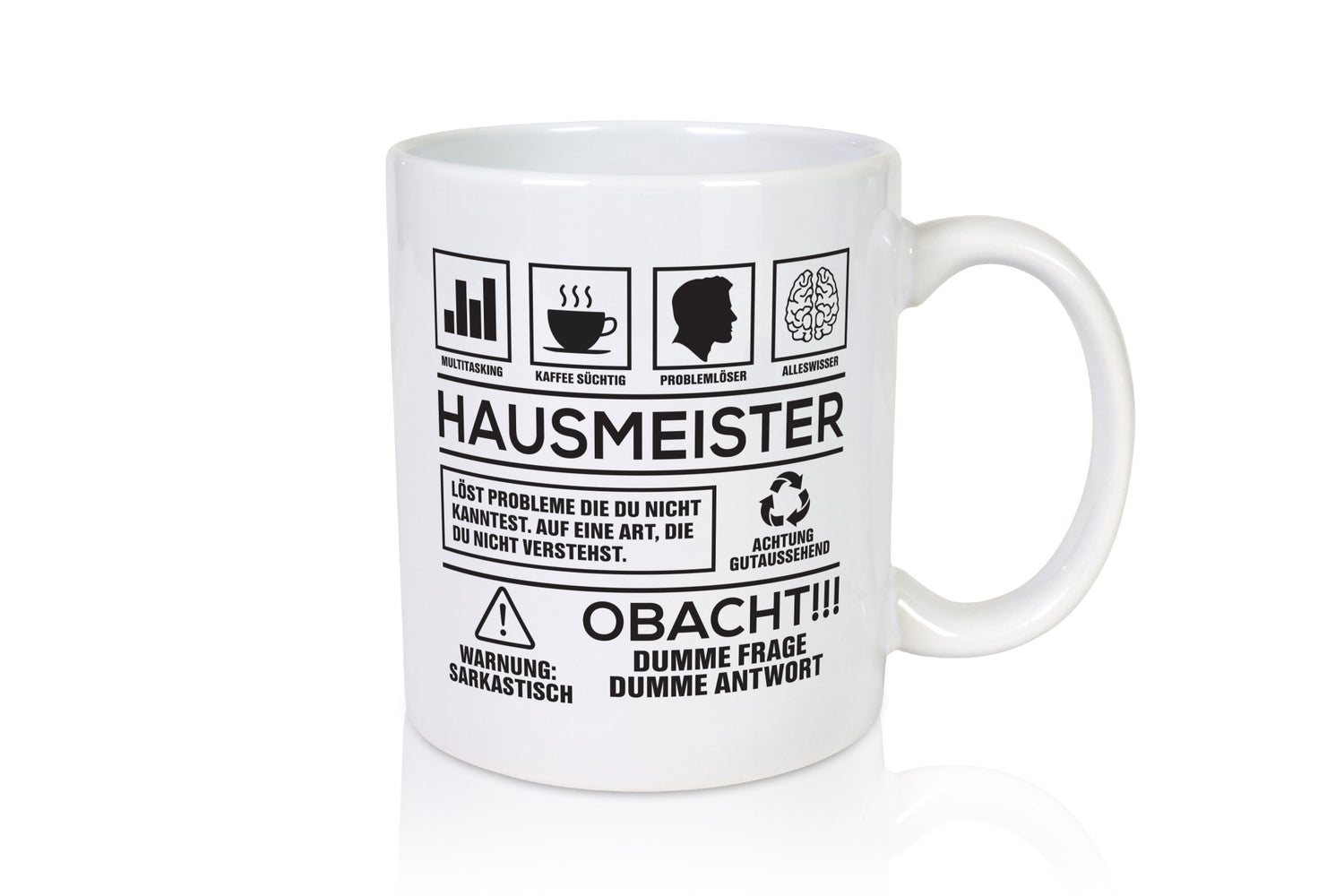 Achtung Probleme Hausmeister | Hauswart Geschenkidee Humor Tasse
