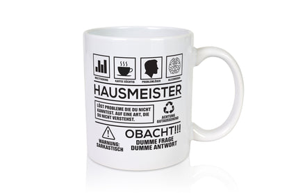 Achtung Probleme Hausmeister | Hauswart Geschenkidee Humor Tasse