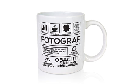 Achtung Probleme Fotograf | Fotografie Kamera Geschenkidee Humor Tasse